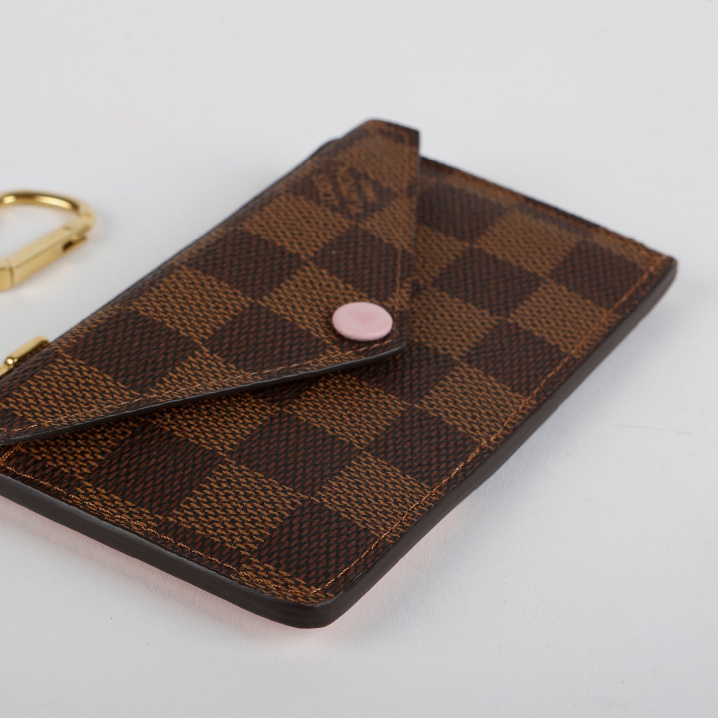 Recto Verso Card Holder, Damier Ebene Rose Ballerine