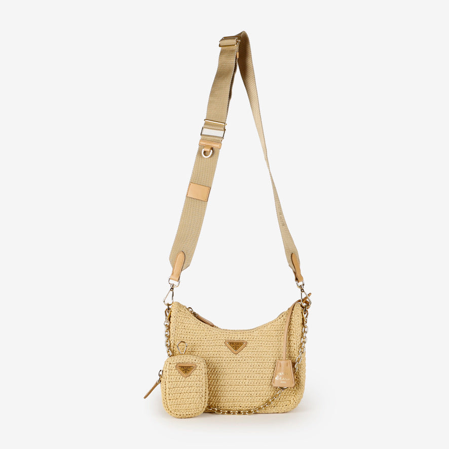 2005 Re-Edition, Small Raffia Crossbody
