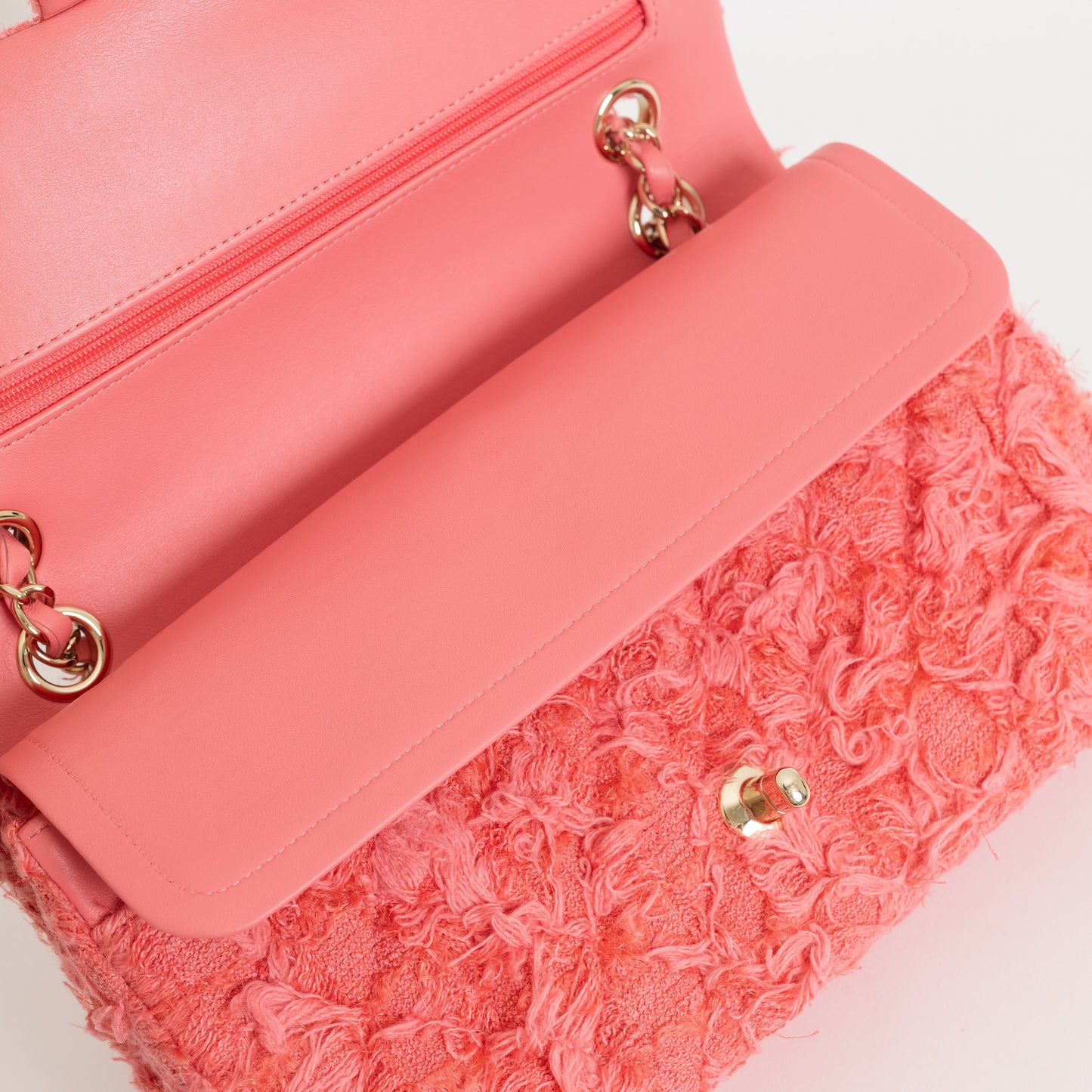 Small Double Flap, Pink Fabric