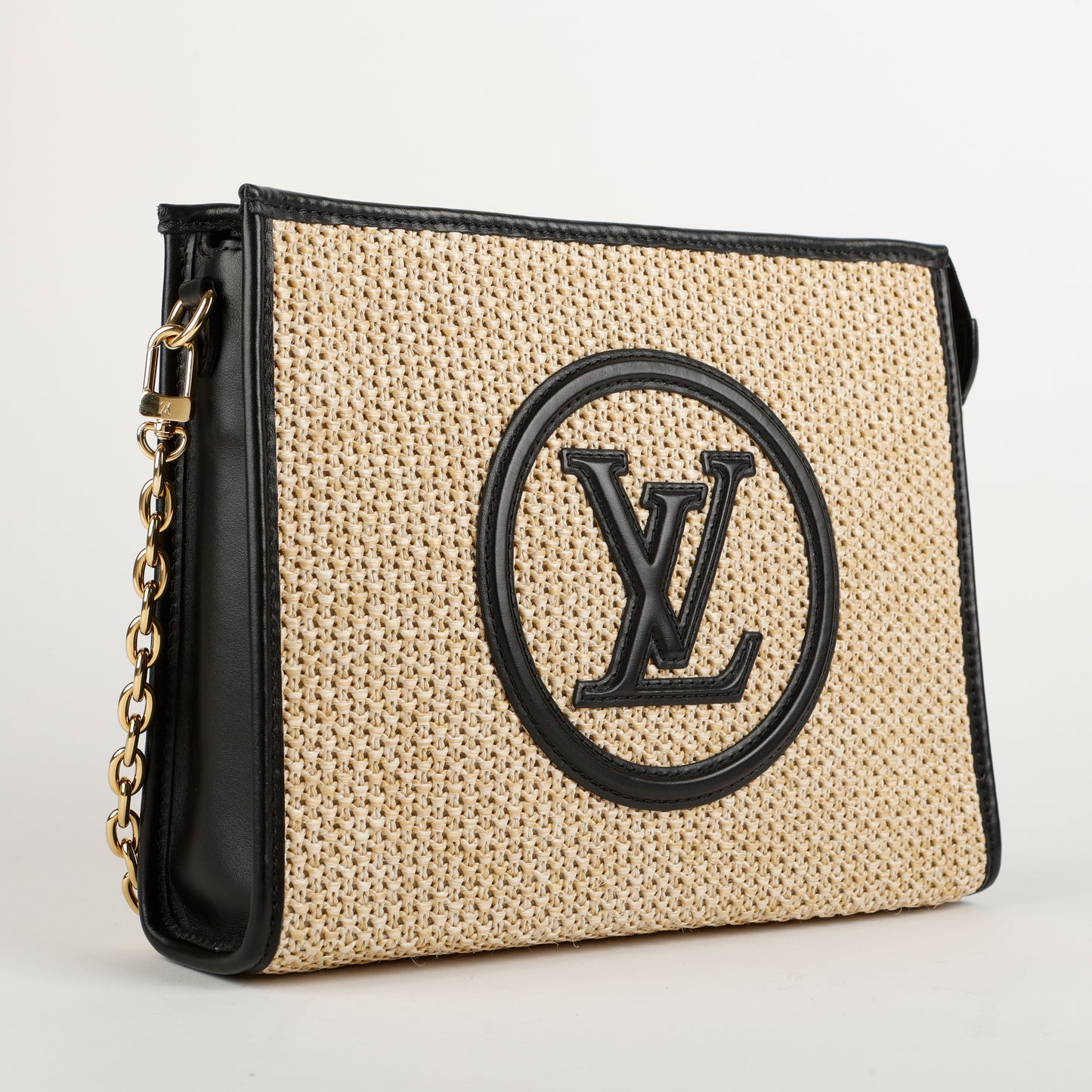 Toiletry On Chain 26, Black Raffia