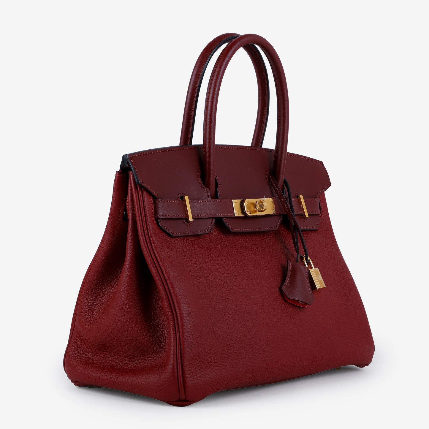 Birkin 30 Verso Clemence Rouge H Rose Extreme Gold Hardware