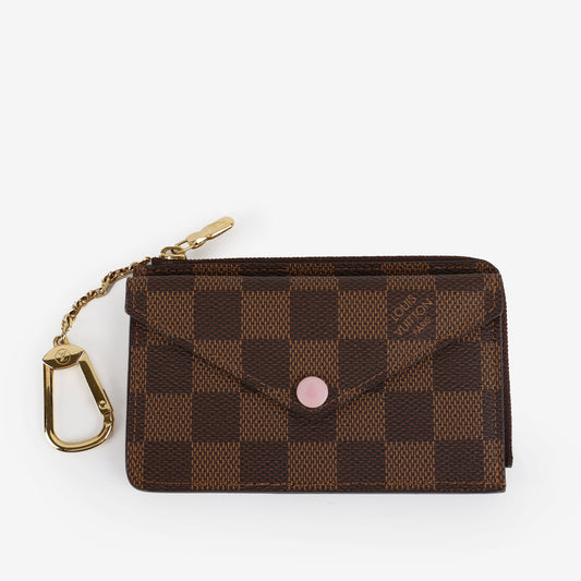 Recto Verso Card Holder, Damier Ebene Rose Ballerine