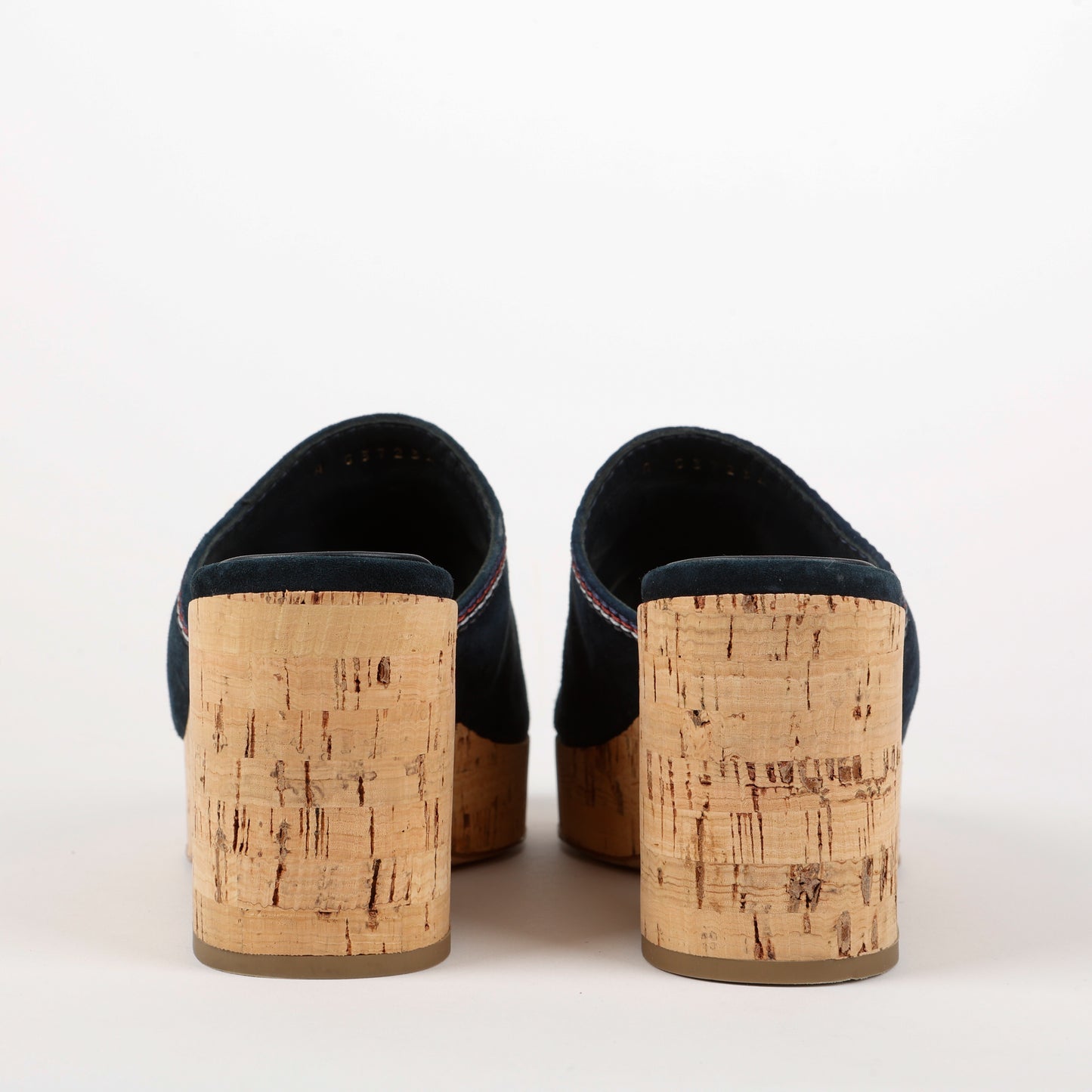 Cork Platform Wedges Suede, Navy