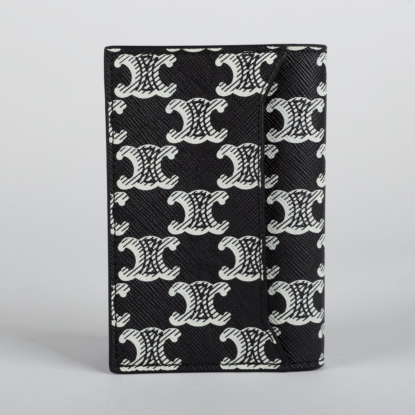 Vertical Card Holder Triomphe Canvas Black Silver