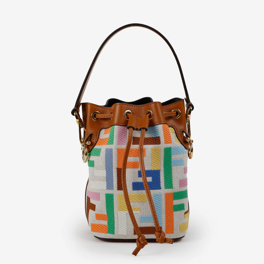 Mini Mon Tresor Bucket Bag, Multicolor Canvas