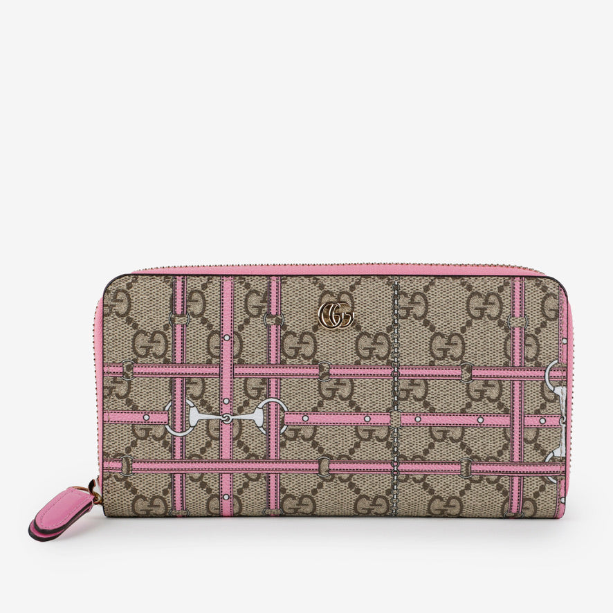Pink Horsebit Coated Canvas Zippy