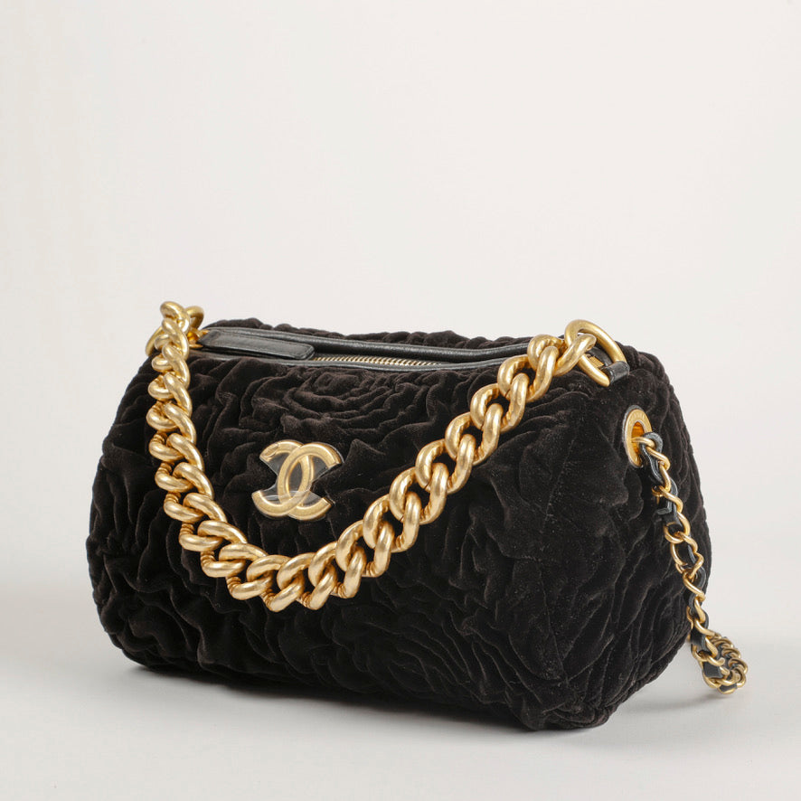 Camellia Two Way Chain Black Velvet