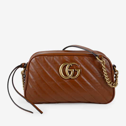 Small GG Marmont Camera Bag, Brown