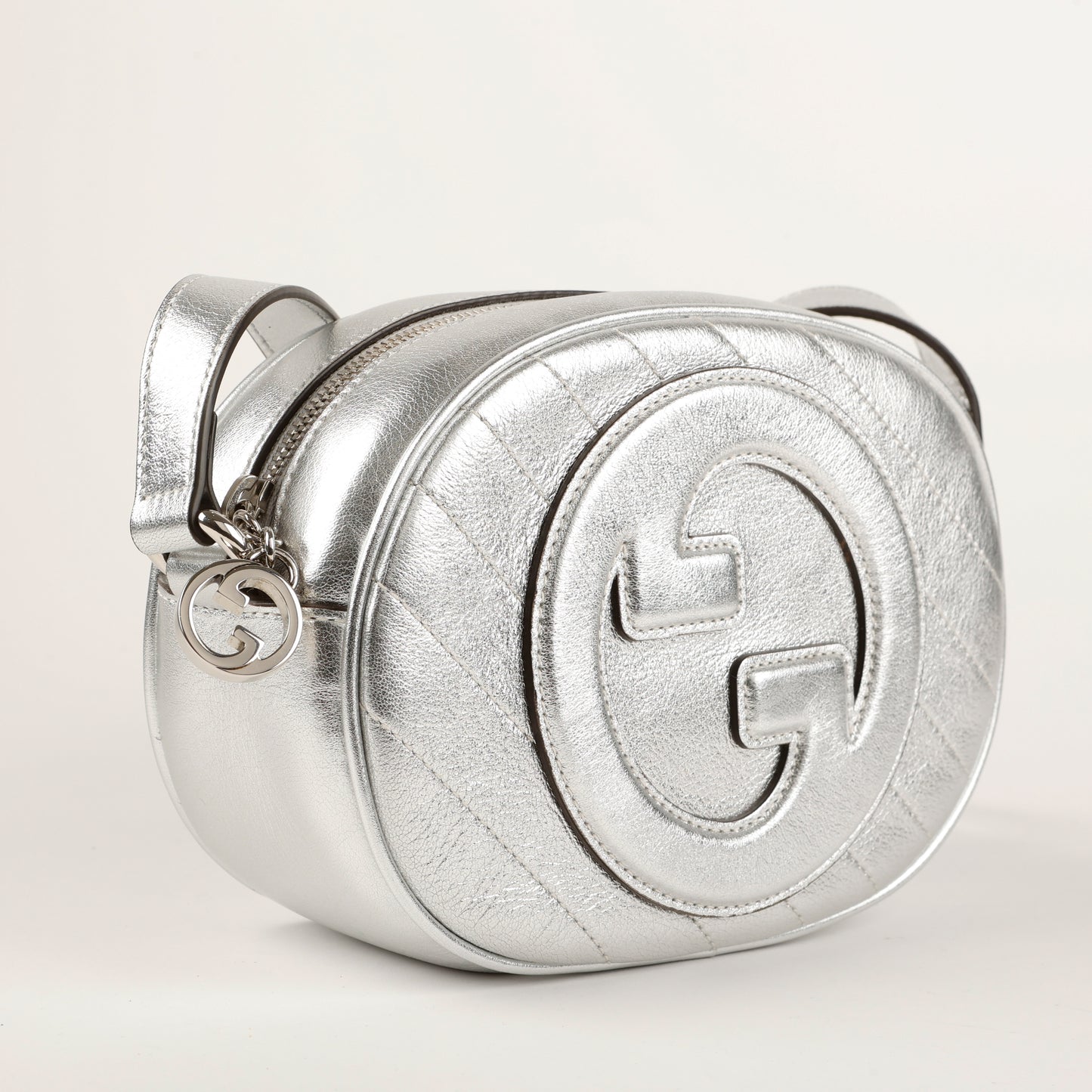 Mini Blondie, Metallic Silver Leather