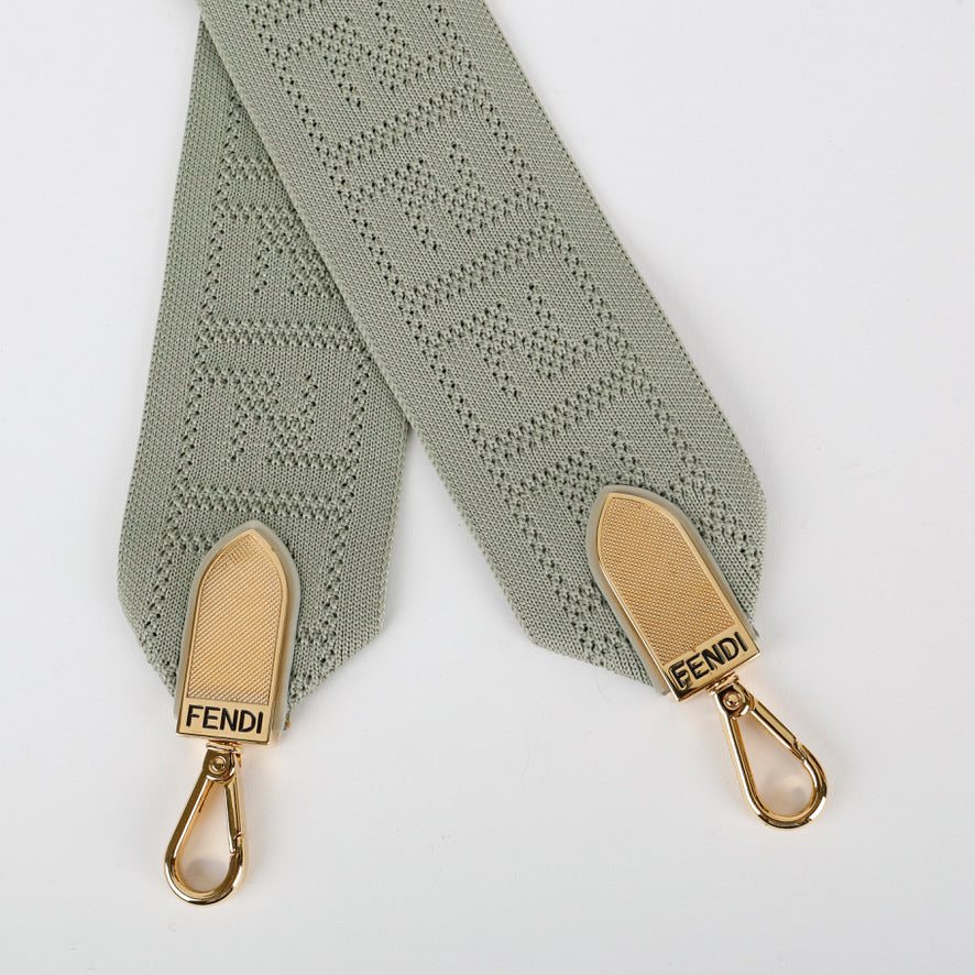 Knit FF Motif Strap, Pistachio Green