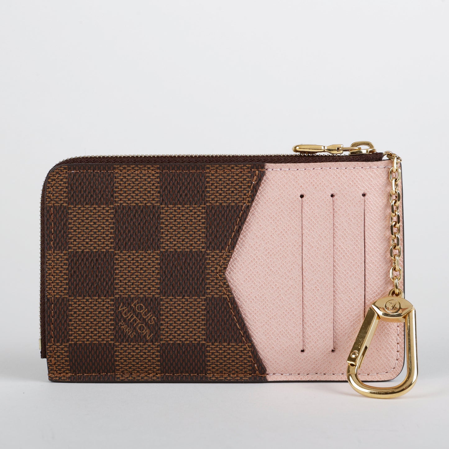 Recto Verso Card Holder, Damier Ebene Rose Ballerine