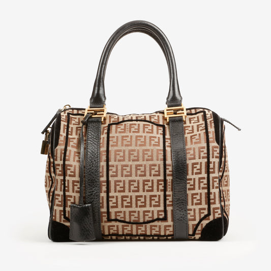 Forever Bauletto Handbag, FF Canvas/Brown
