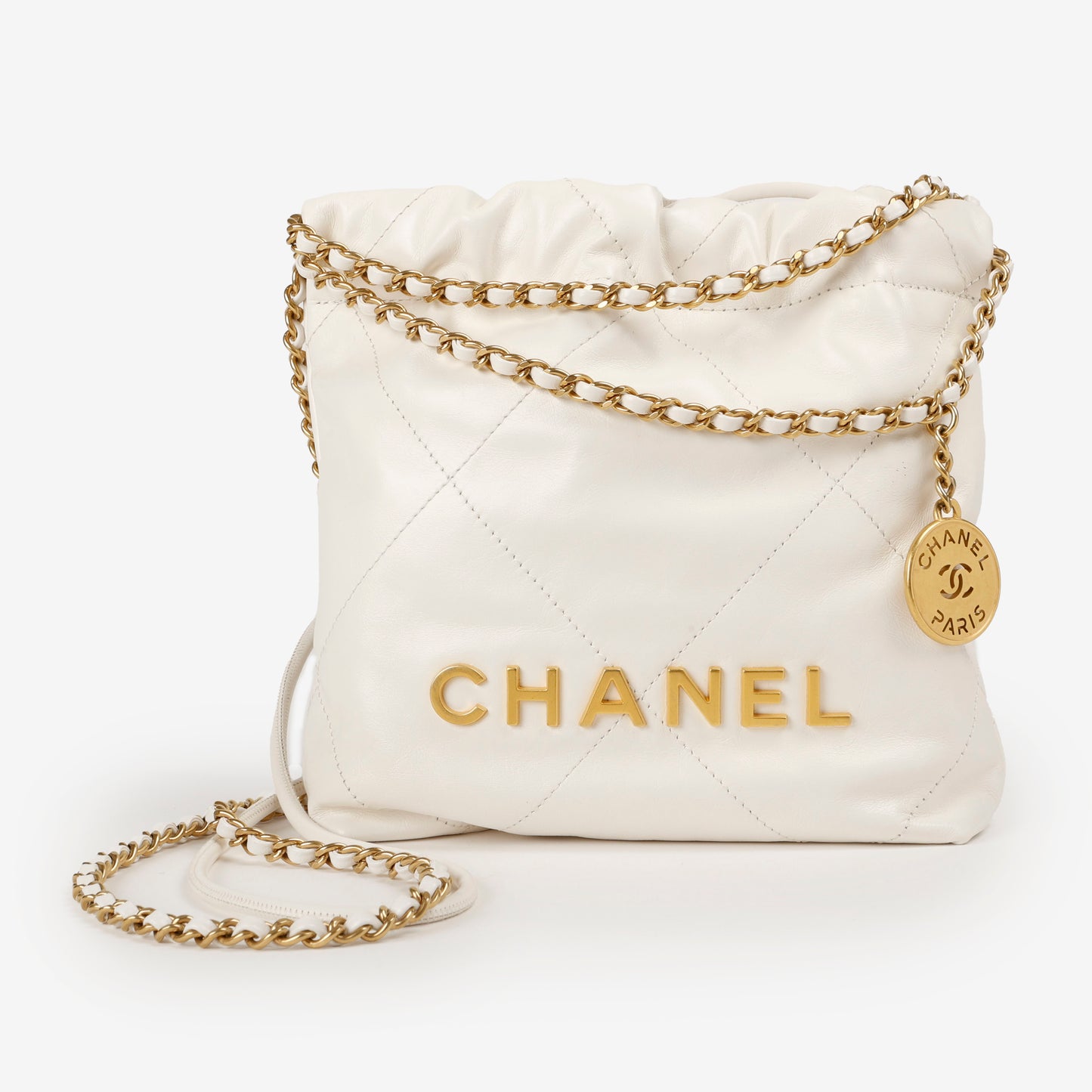 Mini 22, White Lambskin 10373