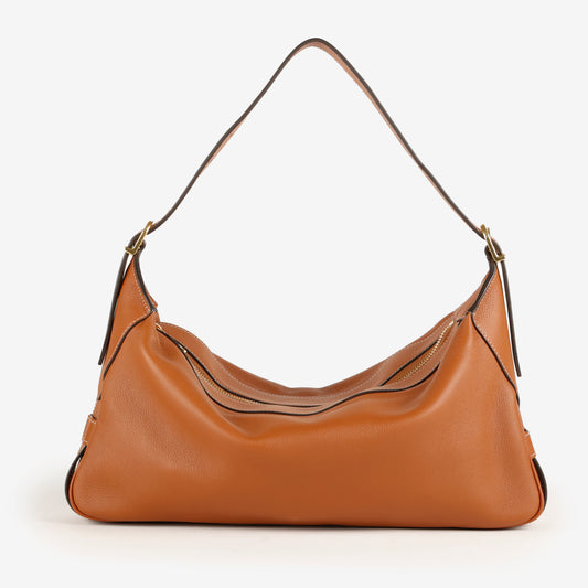 Medium Romy Shoulder Brown Calfskin