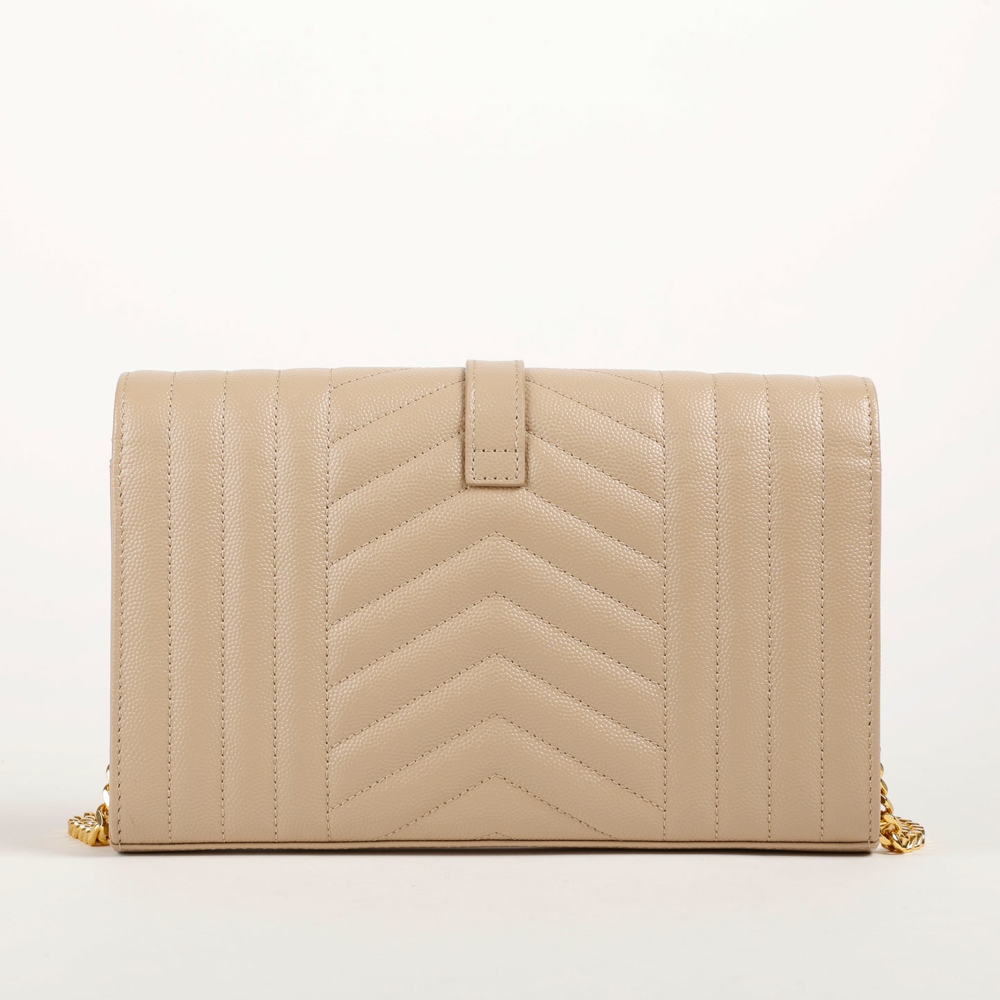 Envelope Wallet On Chain, Beige Grain de Poudre 10766