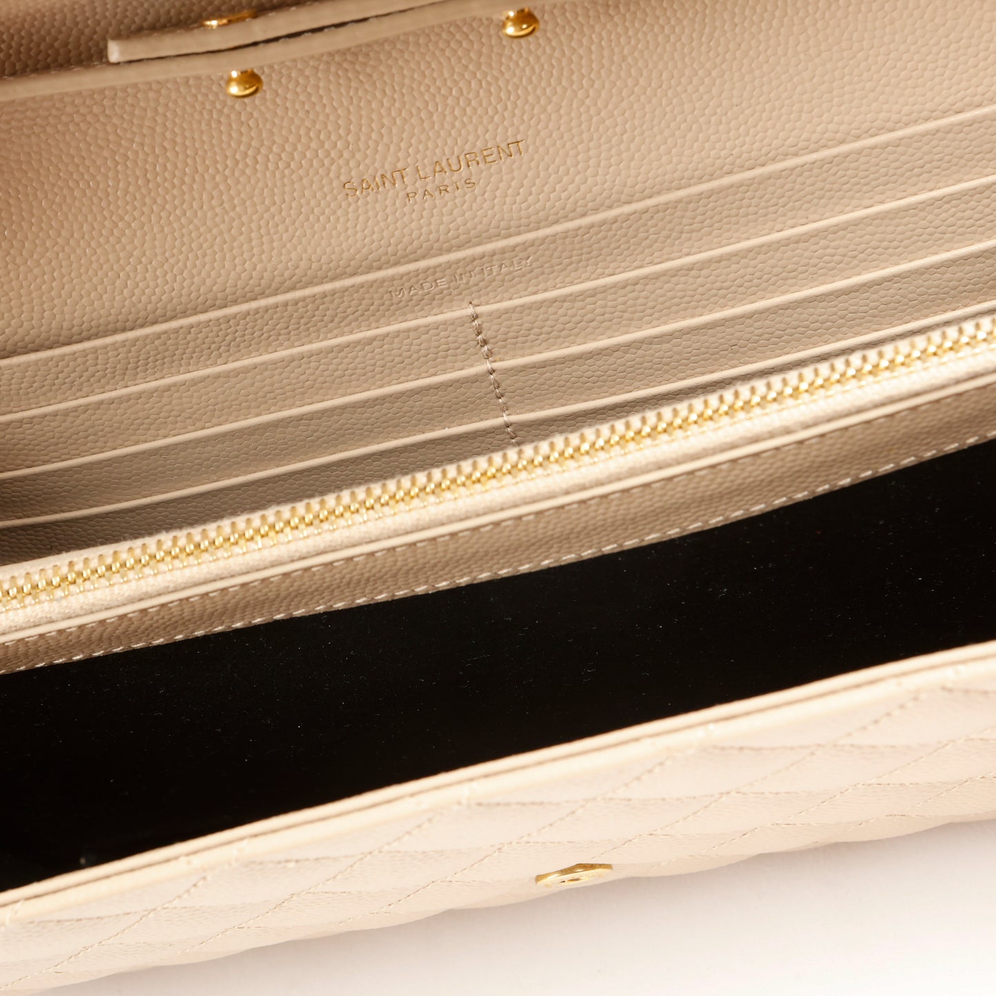Envelope Wallet On Chain, Beige Grain de Poudre 10766