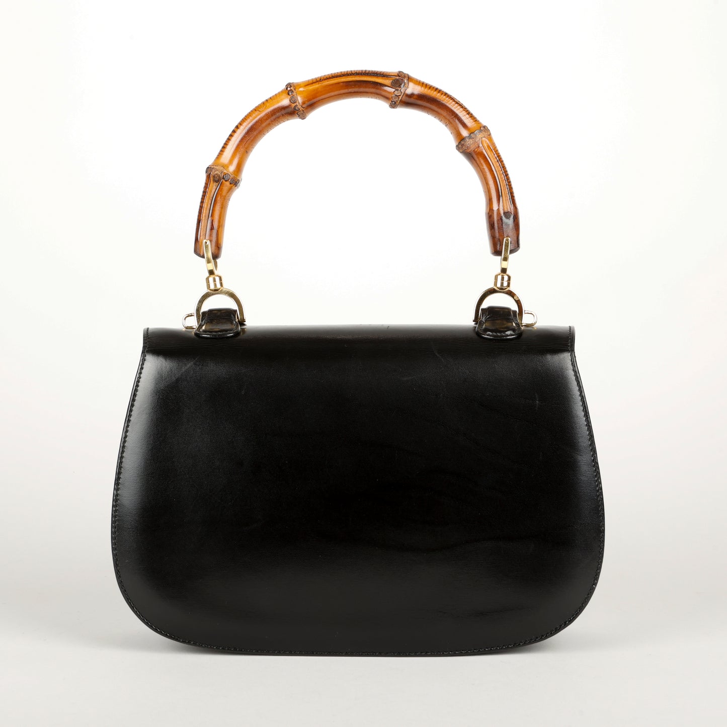 Bamboo Top Handle Bag Black 3020
