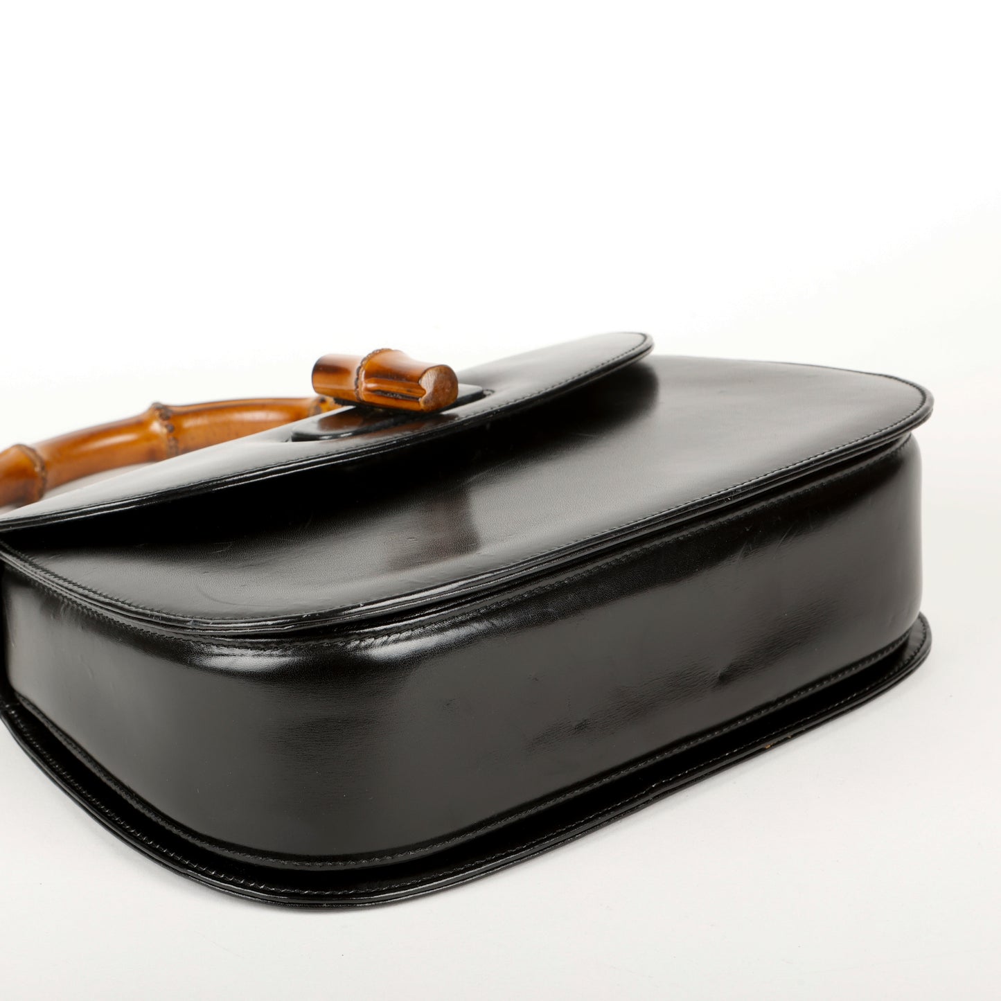 Bamboo Top Handle Bag Black 3020