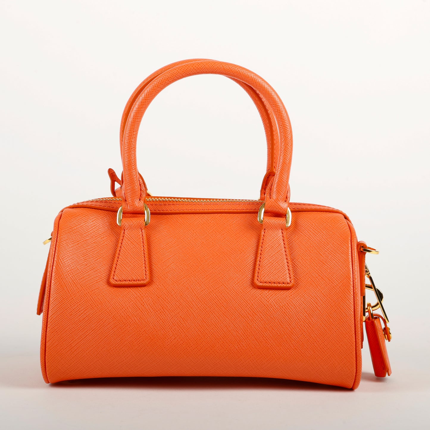 Orange Saffiano Bowler 3019