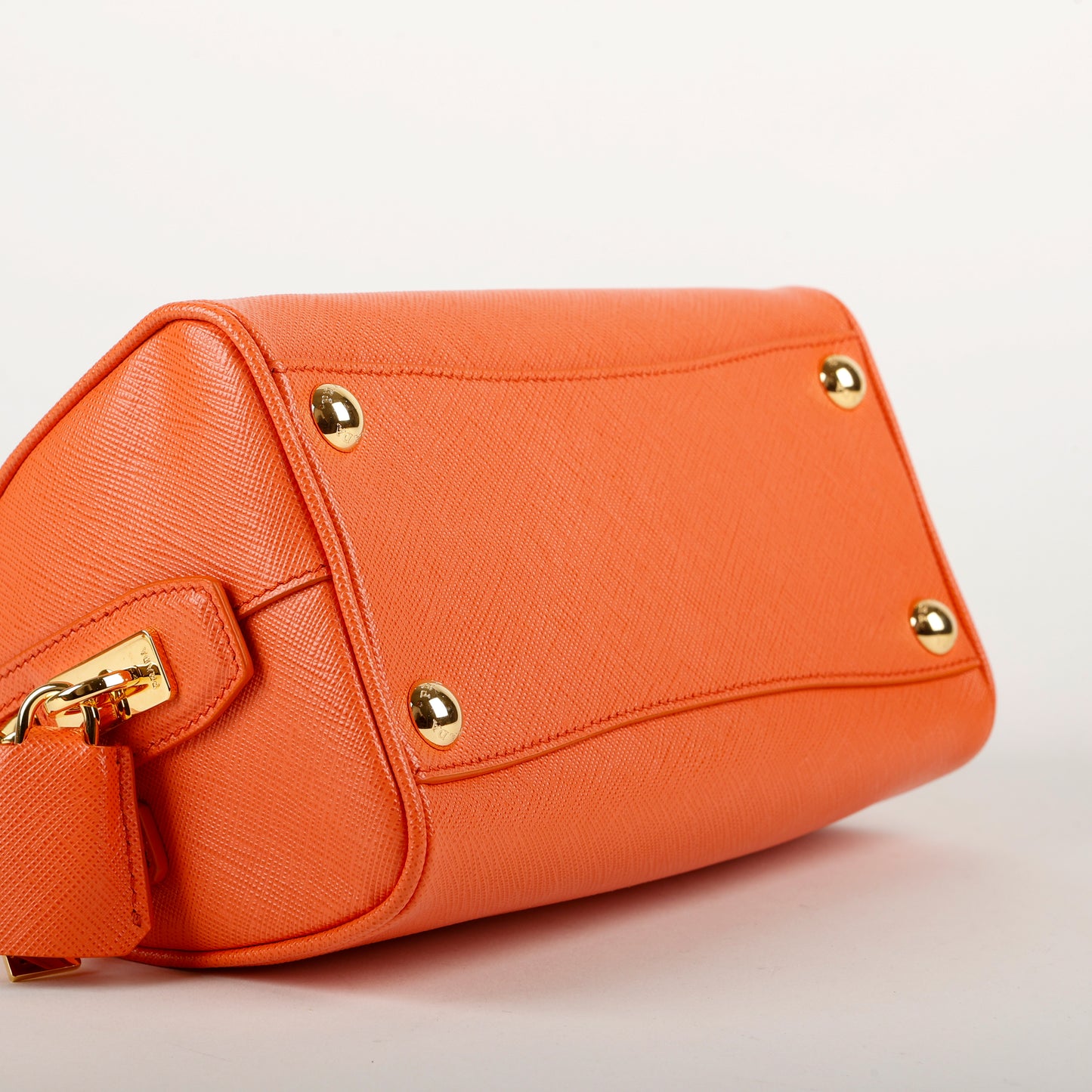 Orange Saffiano Bowler 3019