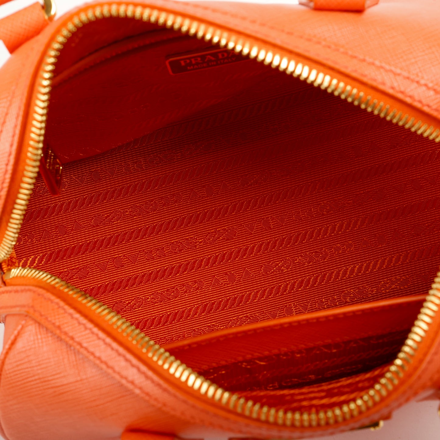 Orange Saffiano Bowler 3019