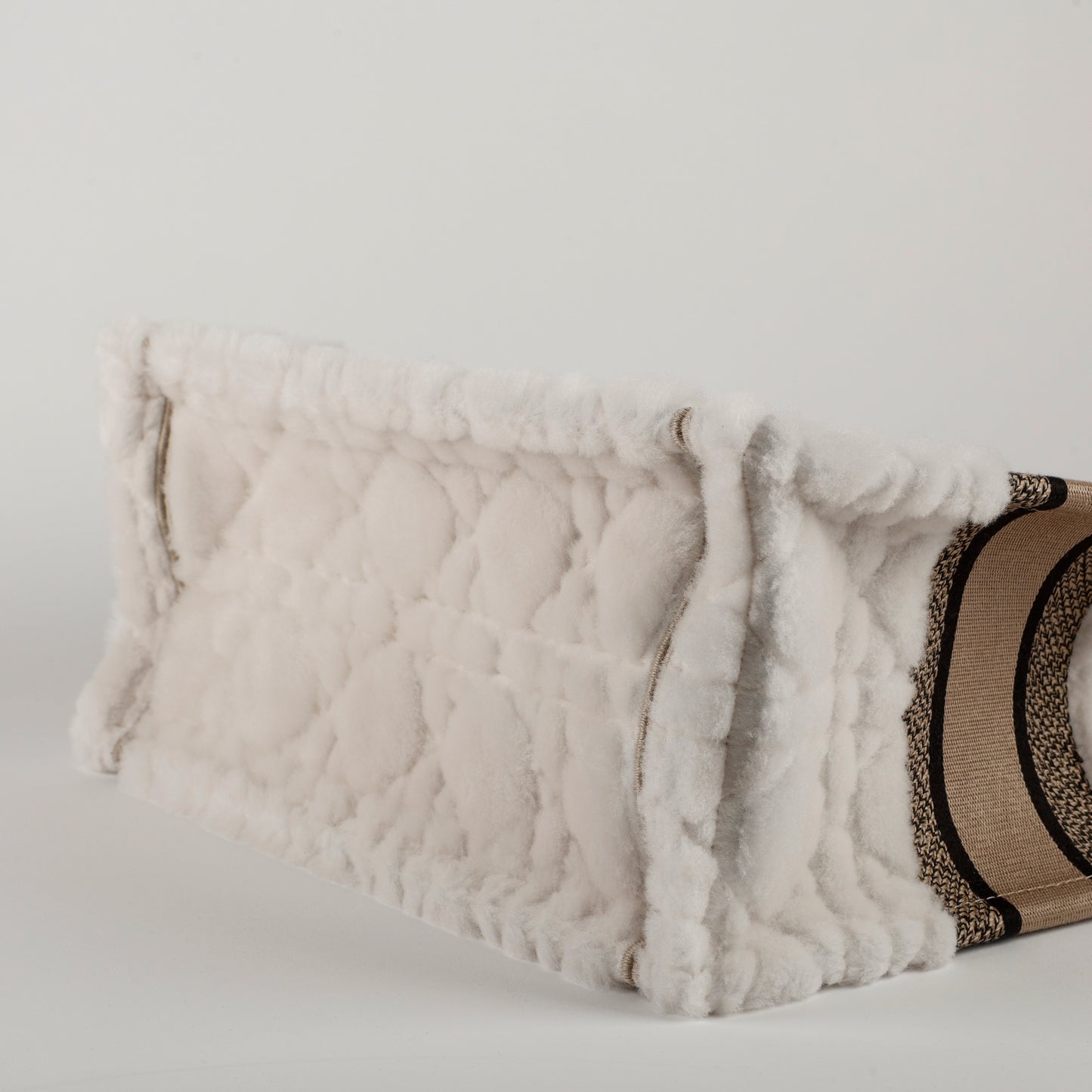 Ecru Cream Shearling Medium Book Tote