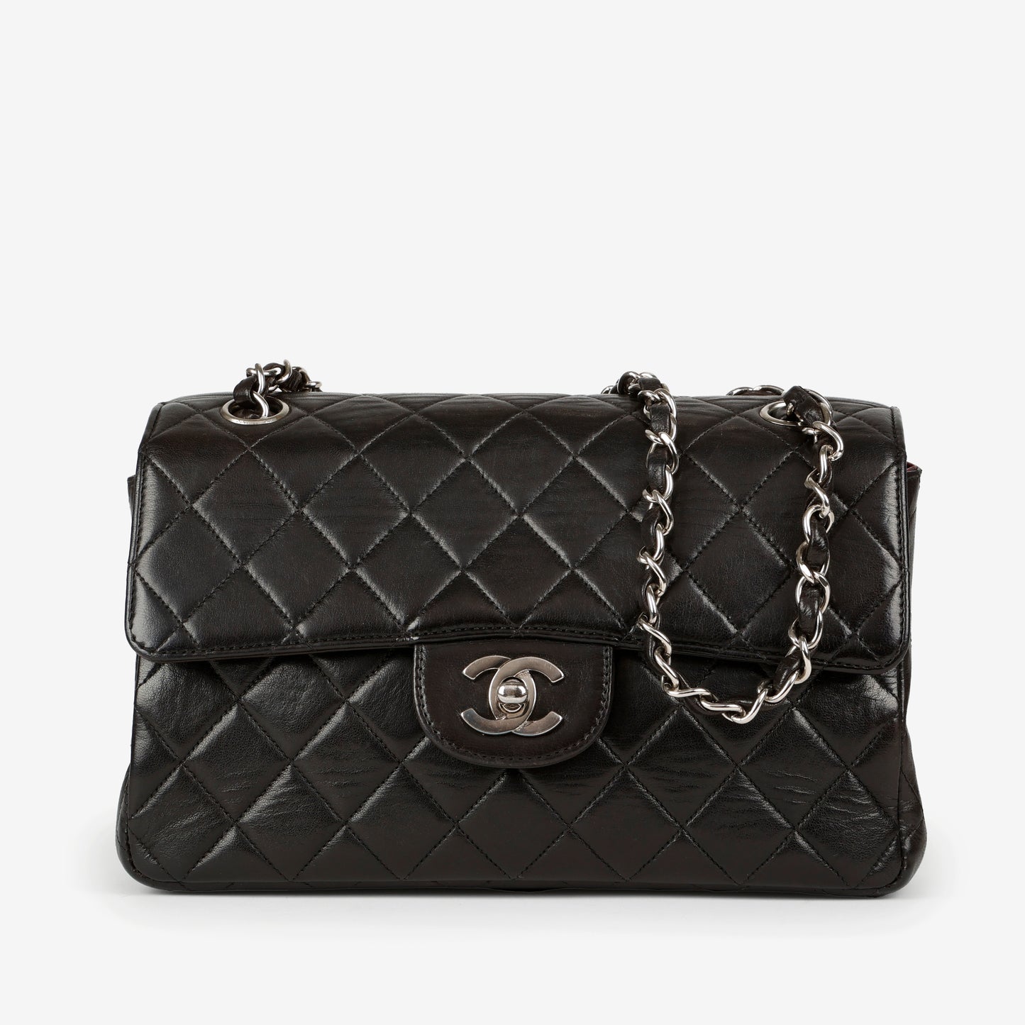 Double Sided Single Flap, Black Lambskin SHW 1106