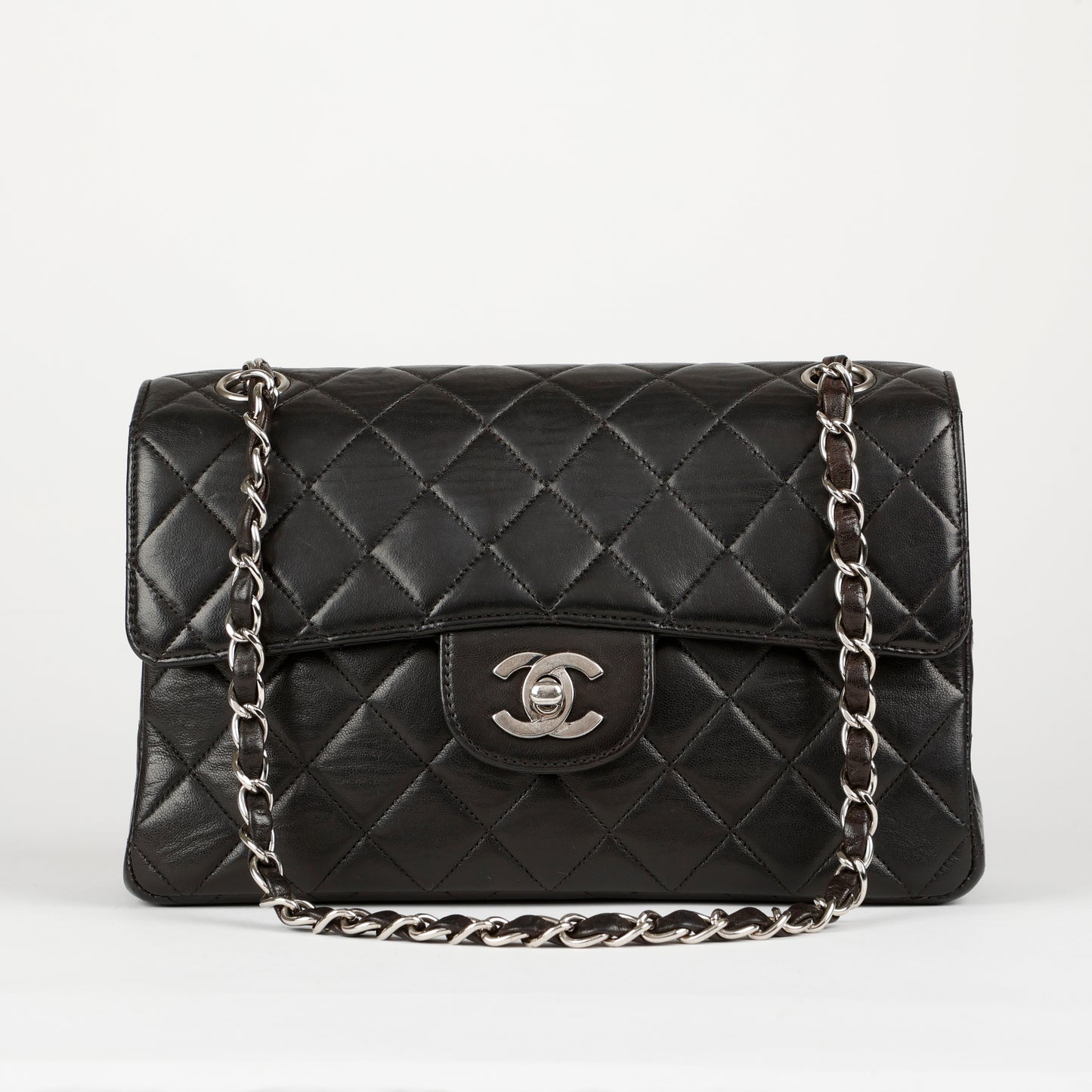 Double Sided Single Flap, Black Lambskin SHW 1106