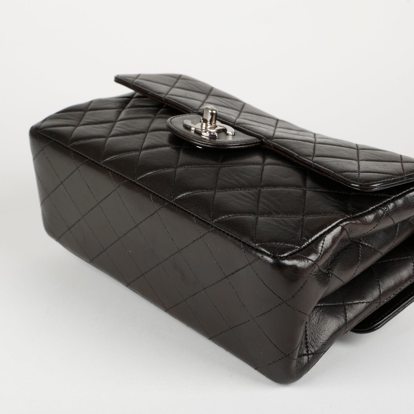 Double Sided Single Flap, Black Lambskin SHW 1106
