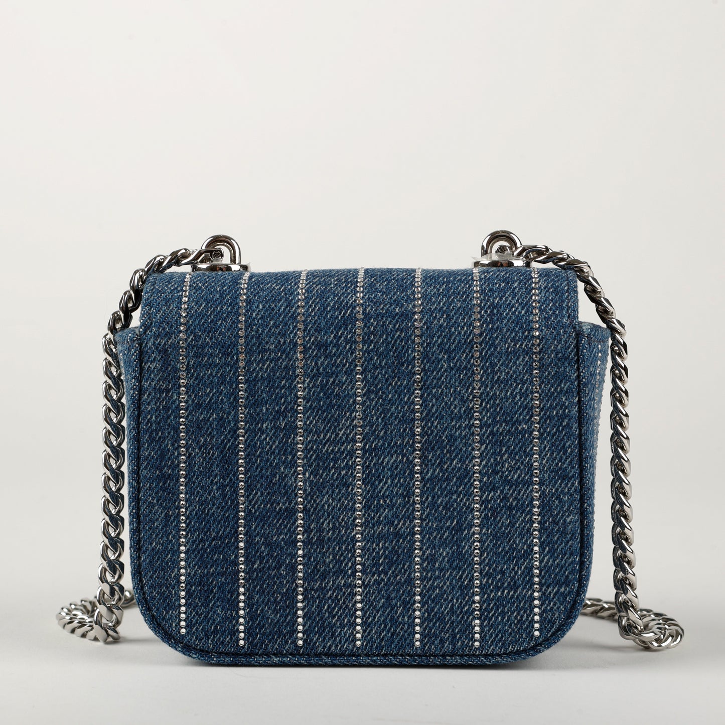 Claude Mini Chain in Striped Denim Crystal