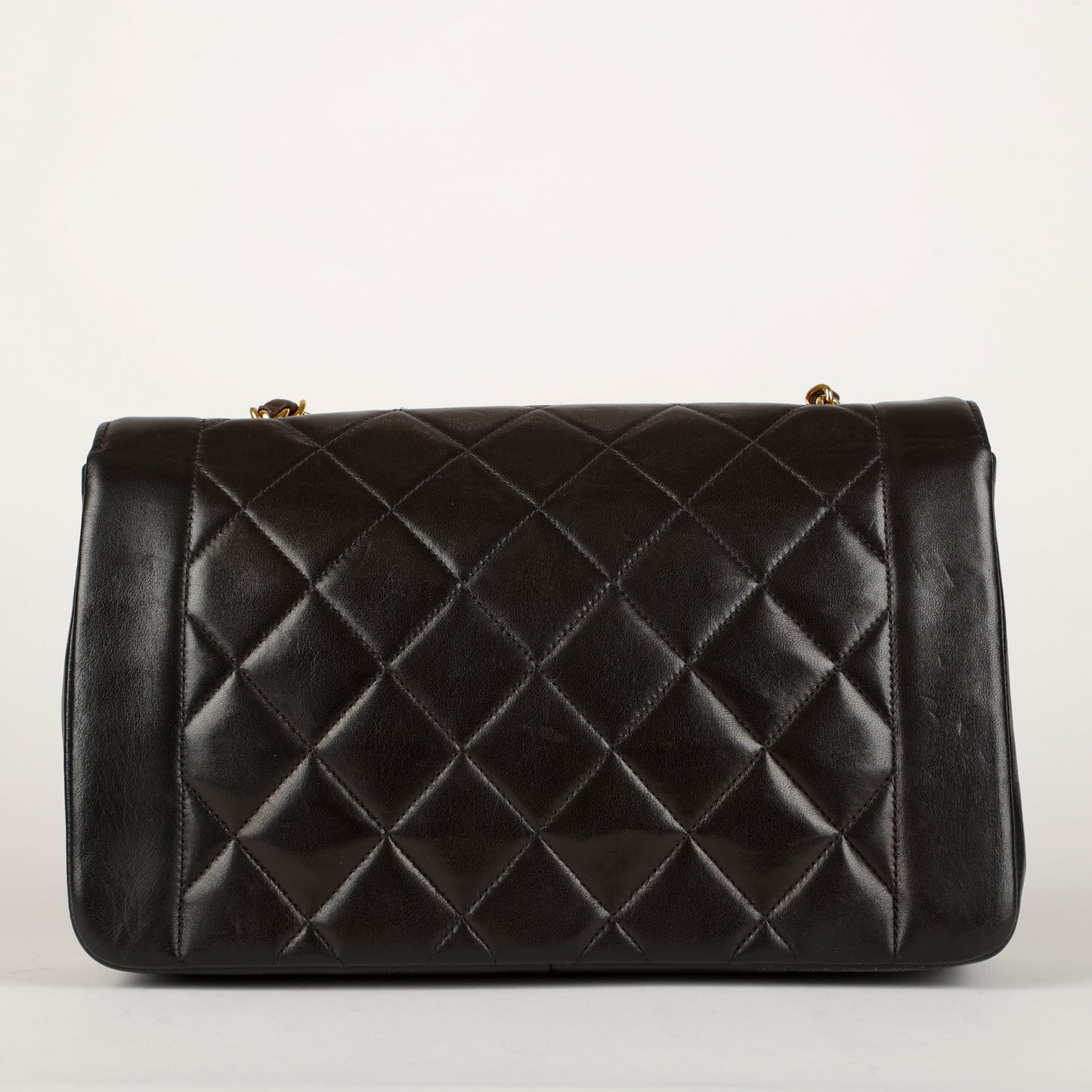 Lambskin Medium Diana, Black Gold Hardware