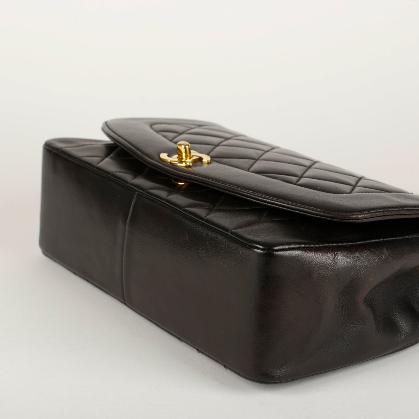 Lambskin Medium Diana, Black Gold Hardware