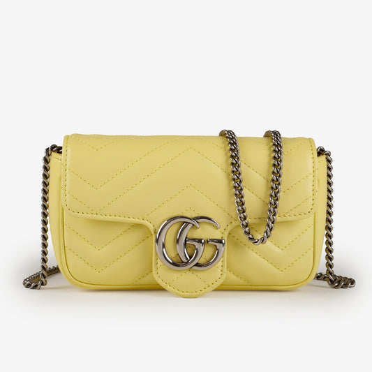 Super Mini GG Marmont Flap Bag, Yellow 1186