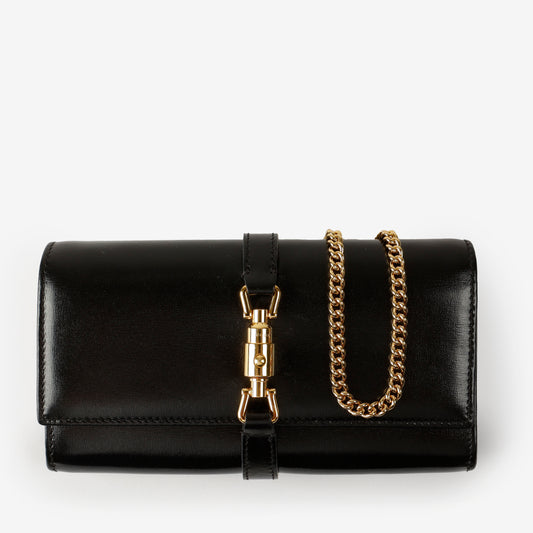 Jackie 1961 Wallet On Chain, Black Calfskin