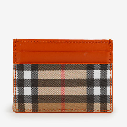 Card Case, Orange House Check