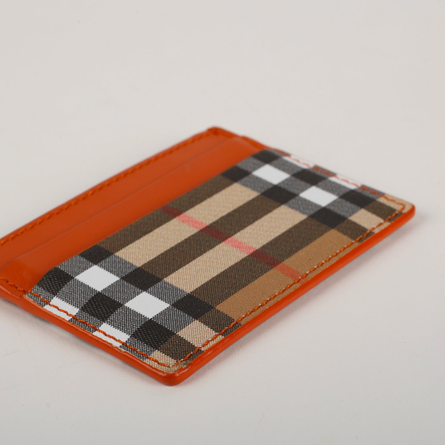 Card Case, Orange House Check