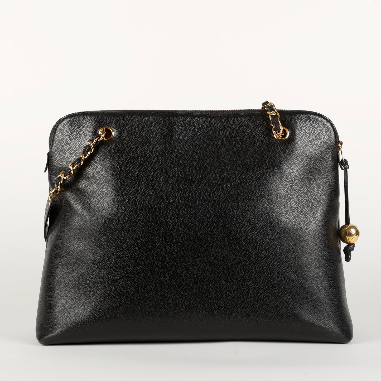 Large Vintage Timeless Zip Tote, Black Caviar