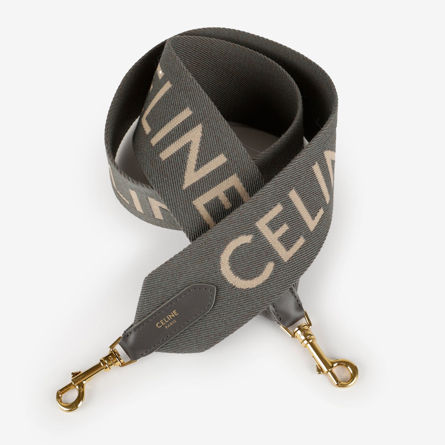 Long Strap, Dark Grey Wool Jacquard