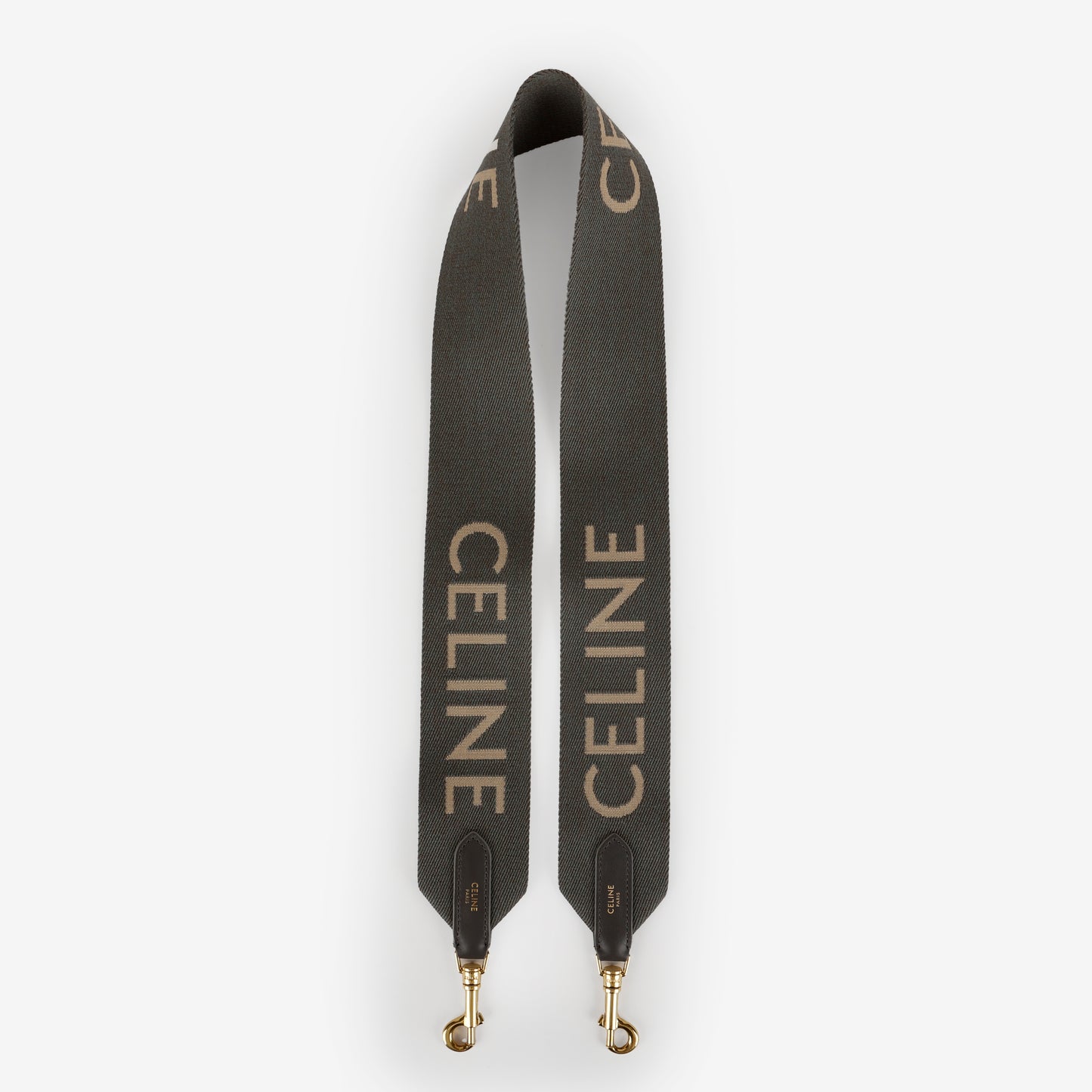 Long Strap, Dark Grey Wool Jacquard