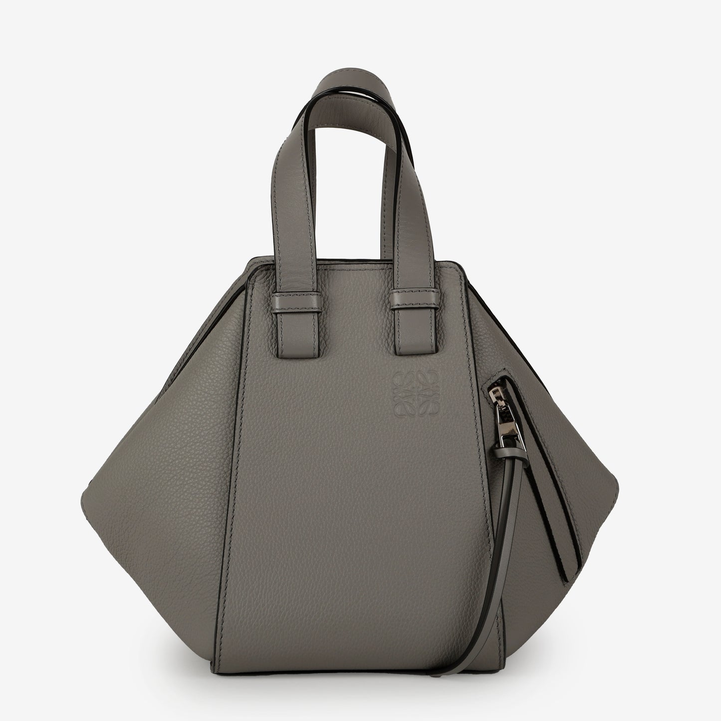 Compact Hammock Shoulder Bag, Pearl Grey Calfskin