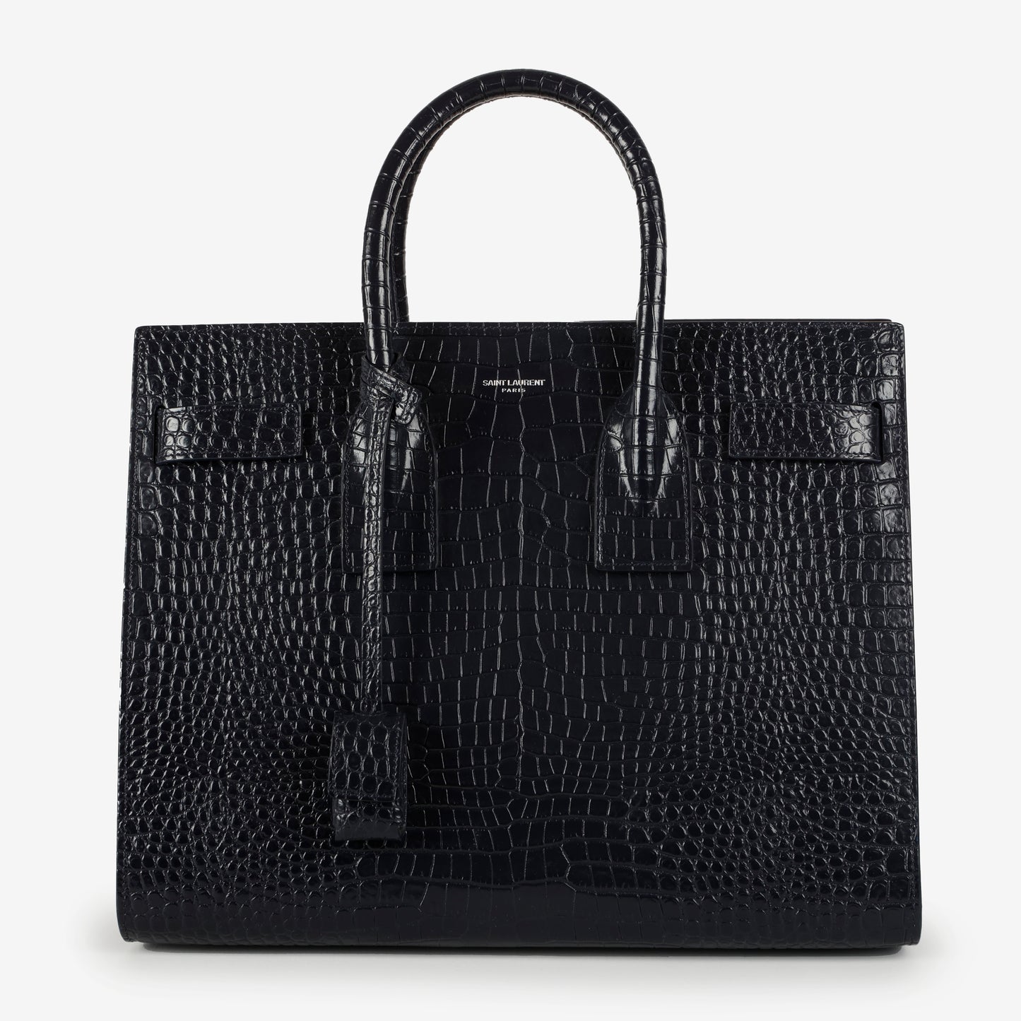 Small Sac De Jour Croc Embossed, Navy