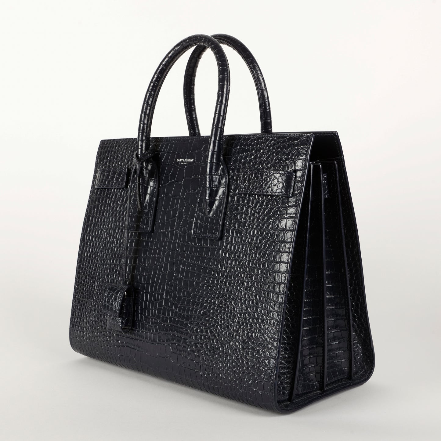 Small Sac De Jour Croc Embossed, Navy