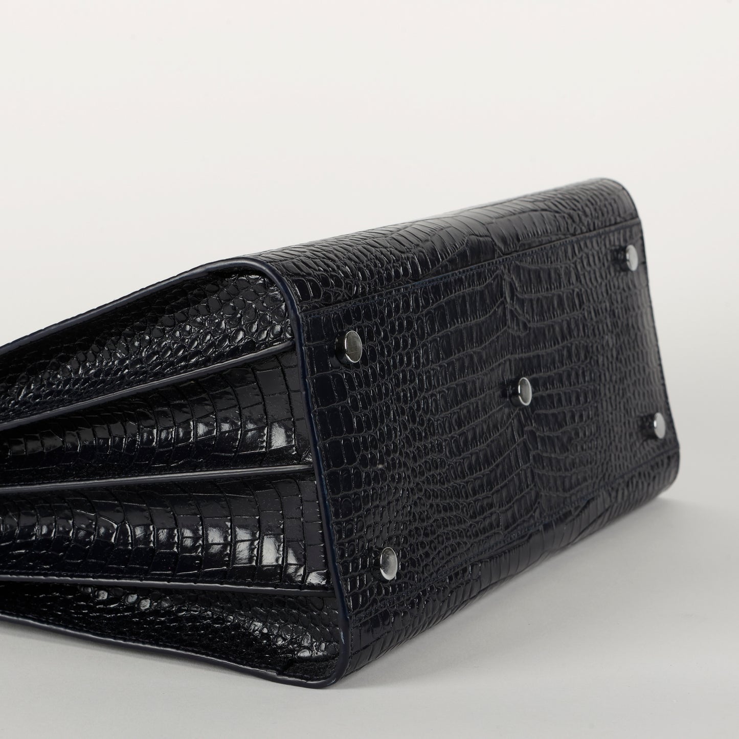 Small Sac De Jour Croc Embossed, Navy