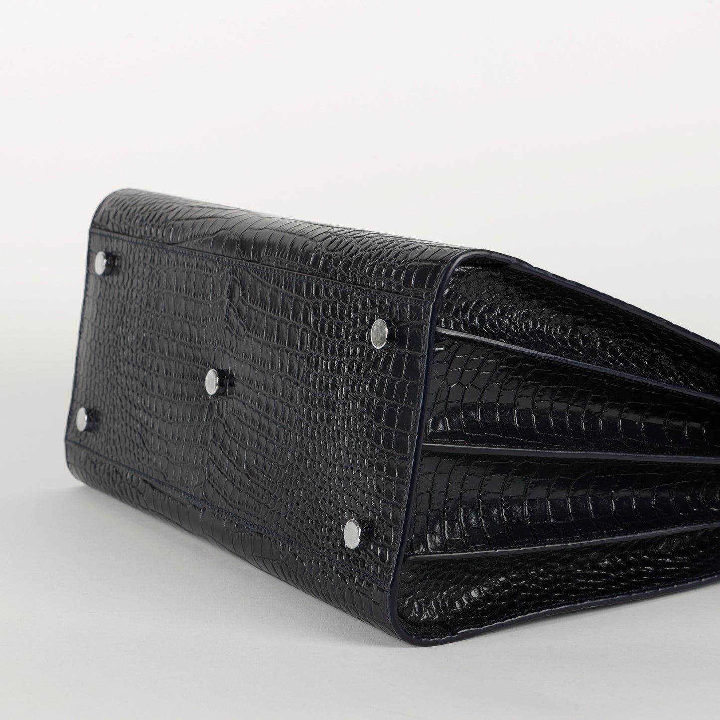 Small Sac De Jour Croc Embossed, Navy