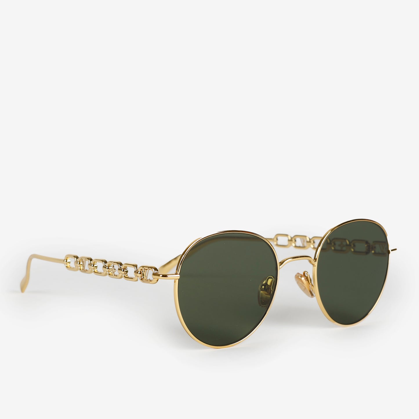 Small Chain Round Sunglasses, Gold