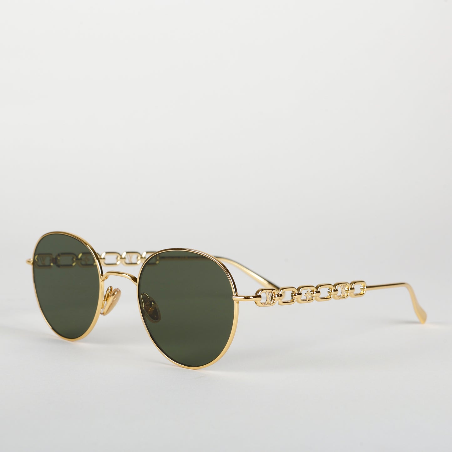 Small Chain Round Sunglasses, Gold