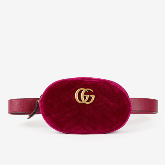 GG Marmont Belt Bag, Fuchsia Velvet 11568