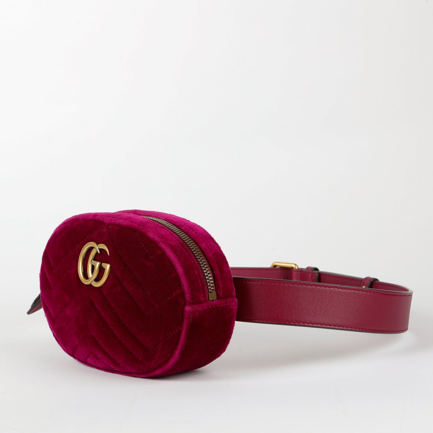 GG Marmont Belt Bag, Fuchsia Velvet 11568