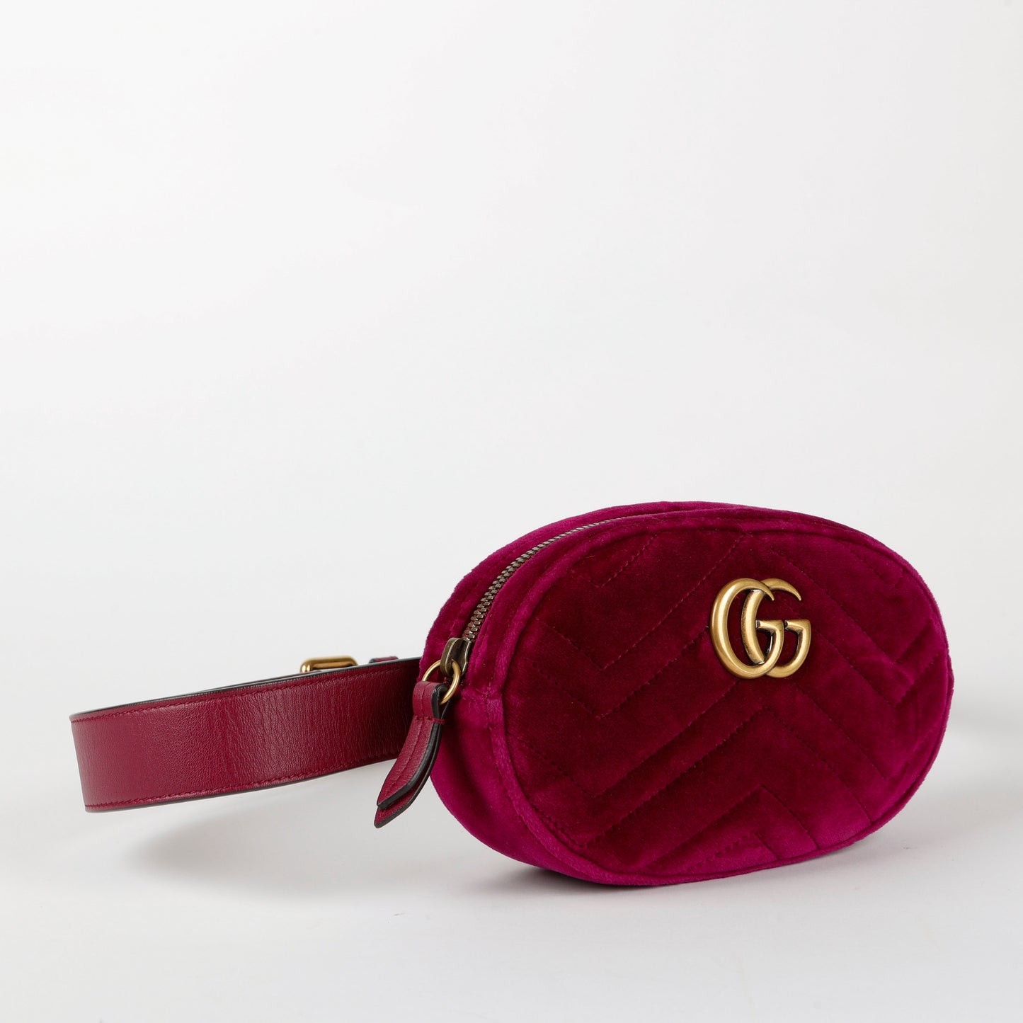 GG Marmont Belt Bag, Fuchsia Velvet 11568