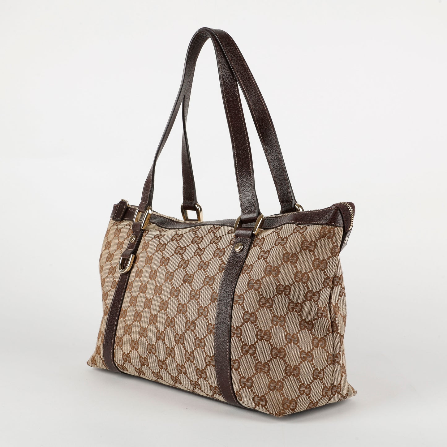 Medium Abbey Tote, Canvas/Brown